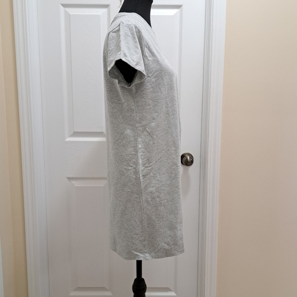 ❤️New! Champion T-Shirt Dress Light Grey Women's Small Cotton Blend Short Sleeve - Picture 4 of 15